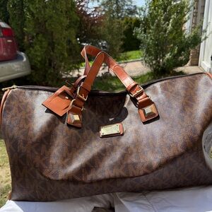Michael Kors Brown Travel Duffel Bag with Elegant Design